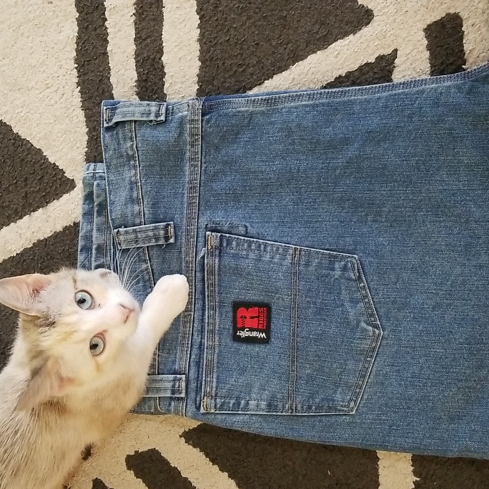 Wrangler Blue Straight Jeans Timeless Style - Picture 2 of 2